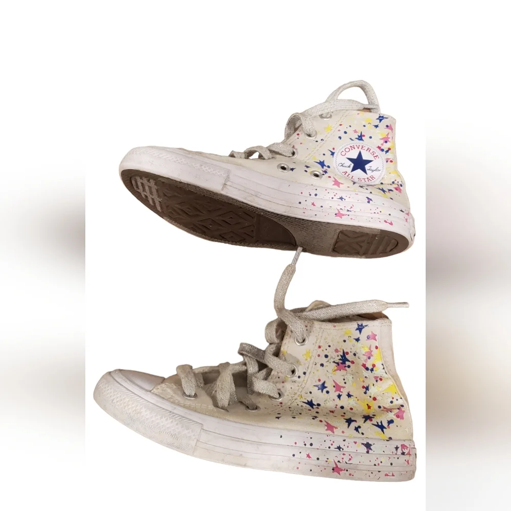 Converse Girls Chuck Taylor All Star Hi 366457F White Casual Shoes Sneakers 13